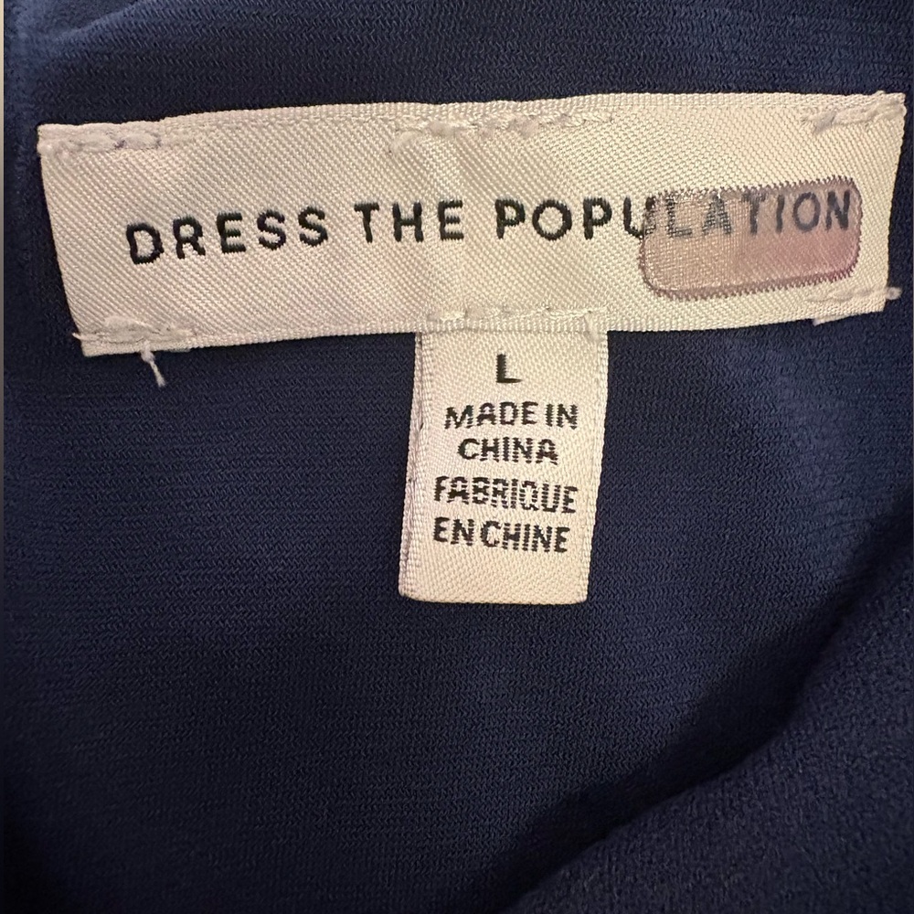 Dress The Population Jade Cut Out Long Sleeves  Cocktail Mini Dress Navy large - Picture 6 of 11